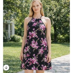 ❤️3 for 25! Floral Print Halter Dress, Size M